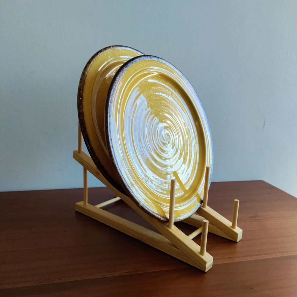 Crate&Barrel Mustard Yellow Dinner Plates